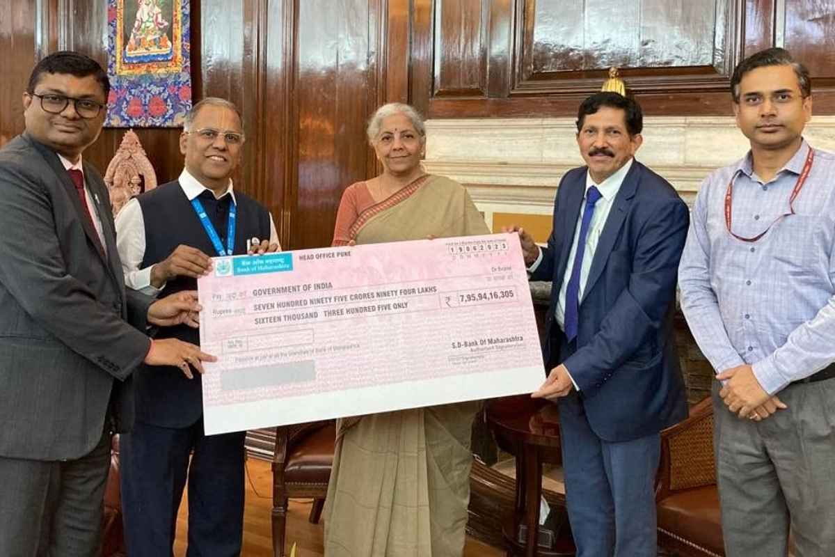 BOM dividend: एसबीआयनंतर बँक ऑफ महाराष्ट्रचा बंपर डिव्हिडंड, अर्थमंत्र्यांकडे दिला धनादेश