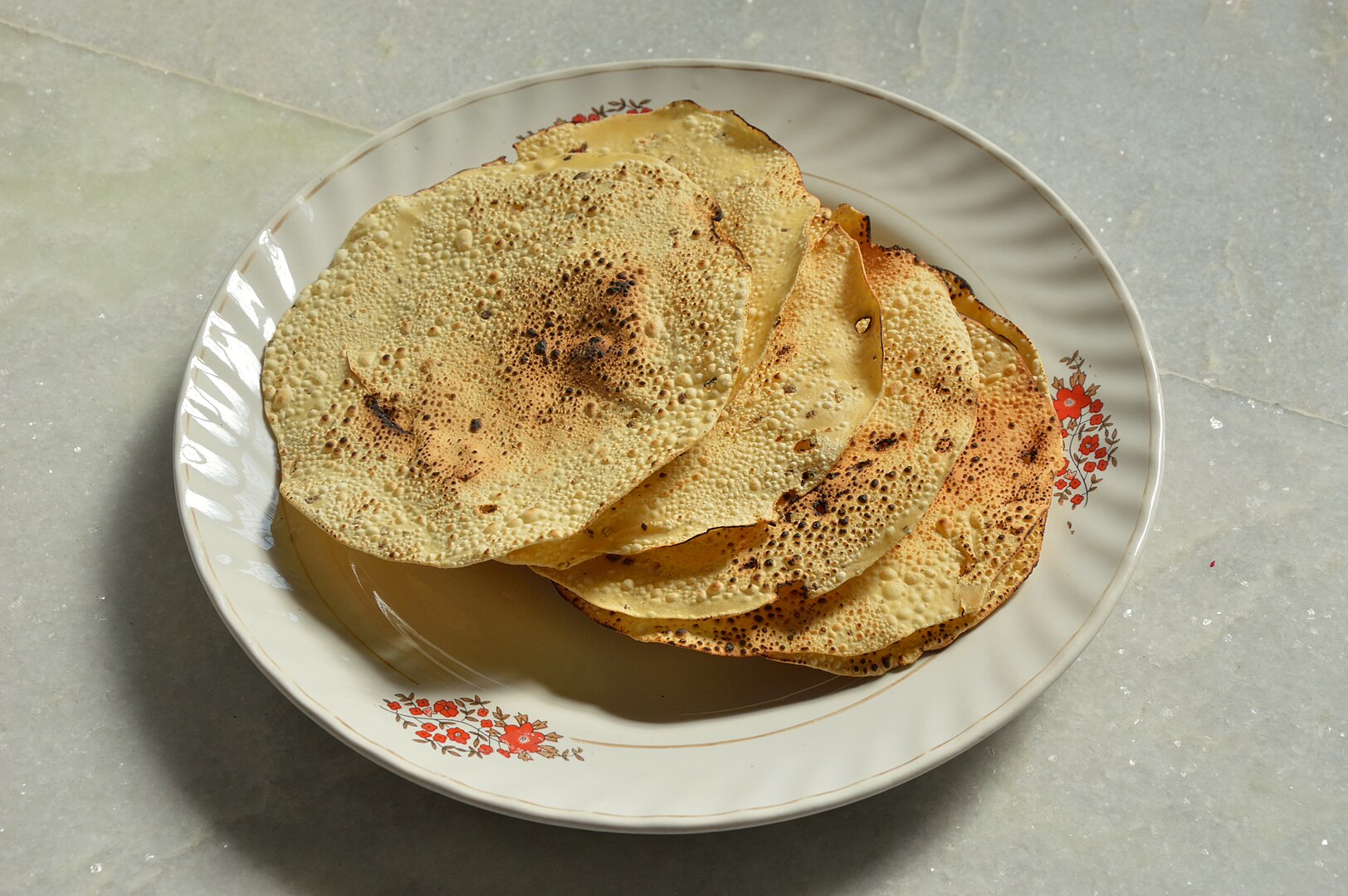 Papads on a plate