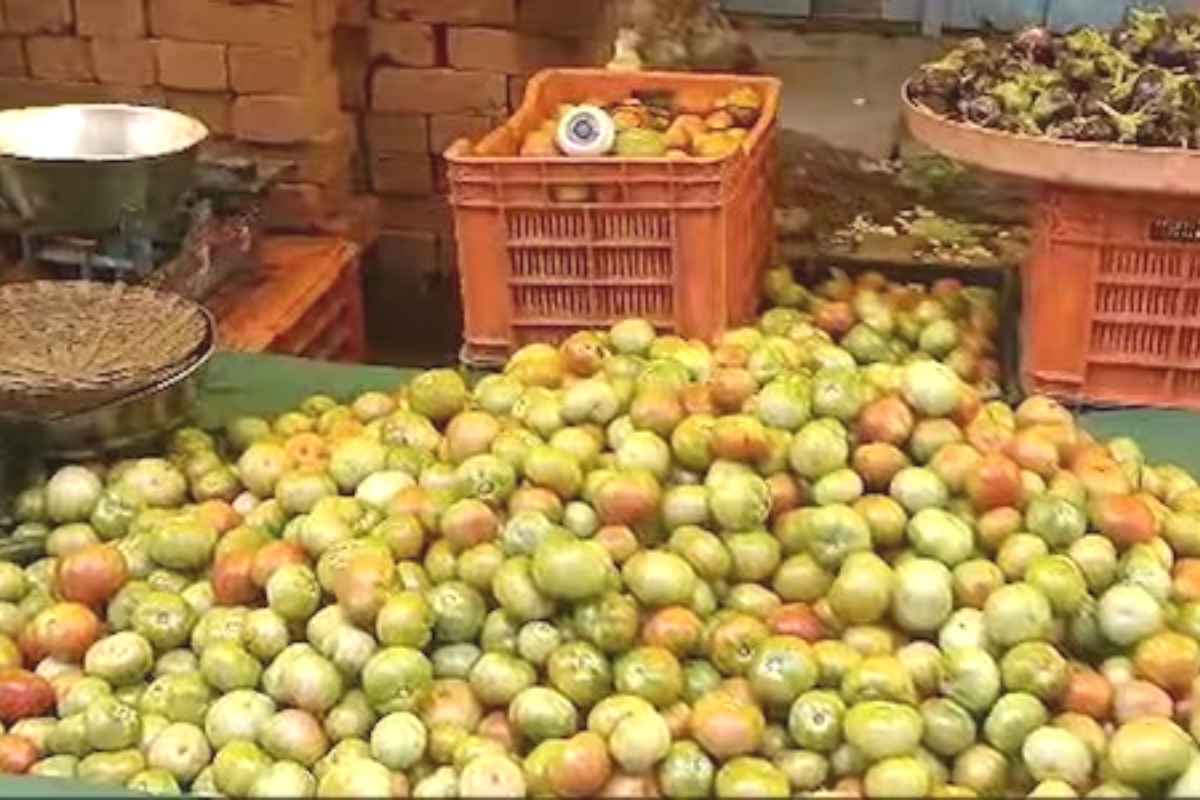 Tomato Price: टोमॅटोची चोरी होऊ नये म्हणून भाजी विक्रेत्यांनी फूटपाथवर लावले सीसीटीव्ही..!